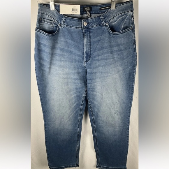 Jones New York Pants - Jones New York Women’s Blue Lexington Cuff Capri‎ Size 16 Alice Wash Slim Leg